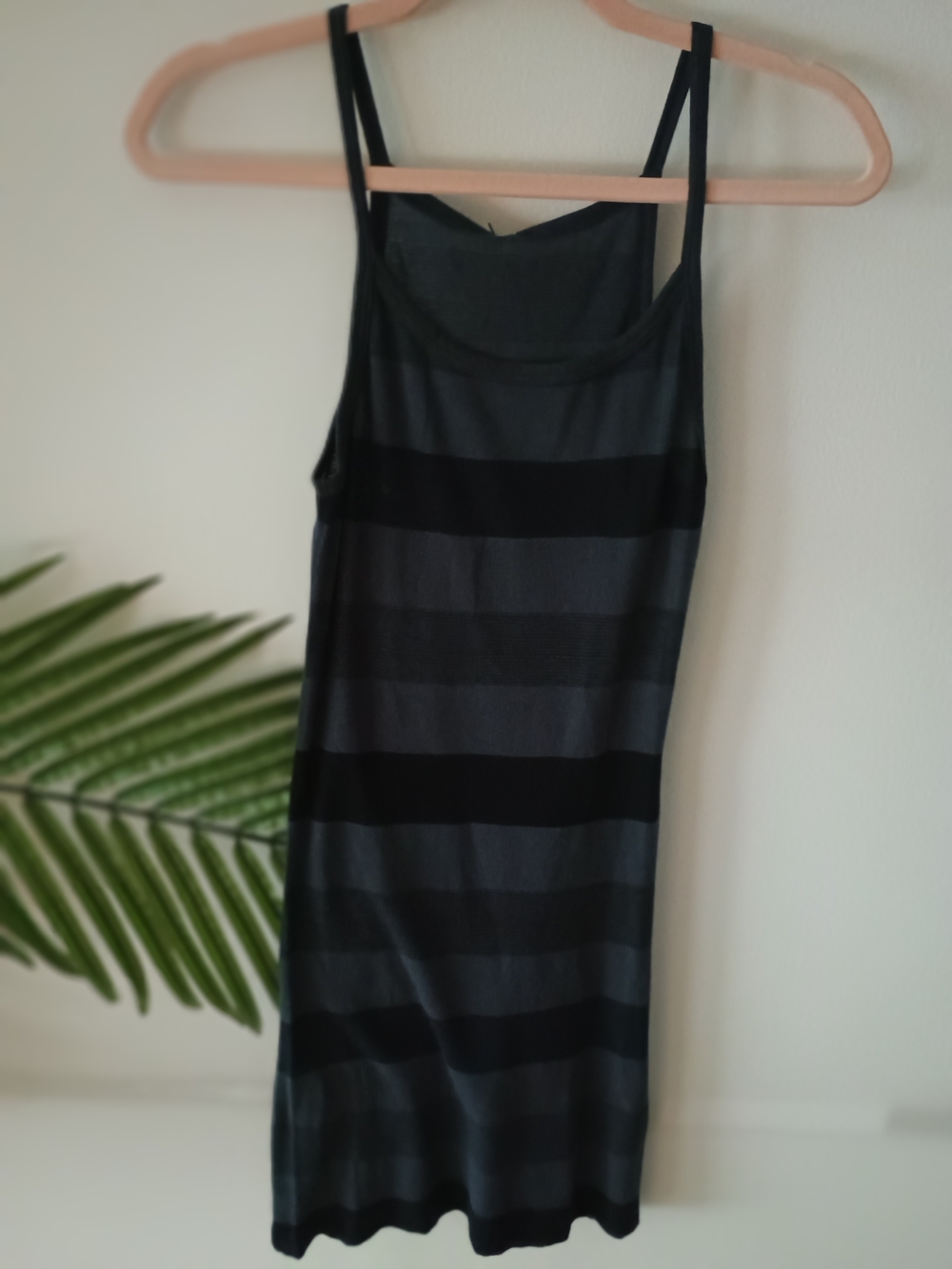 Hard Tail Tank Mini Sleeveless Striped Knit Dress in Navy Size M New